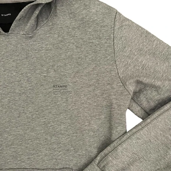 Stampd Women's Unisex Gray Pullover Hoodie with Scoop Hem & Thumb Holes - Large - Picture 4 of 15